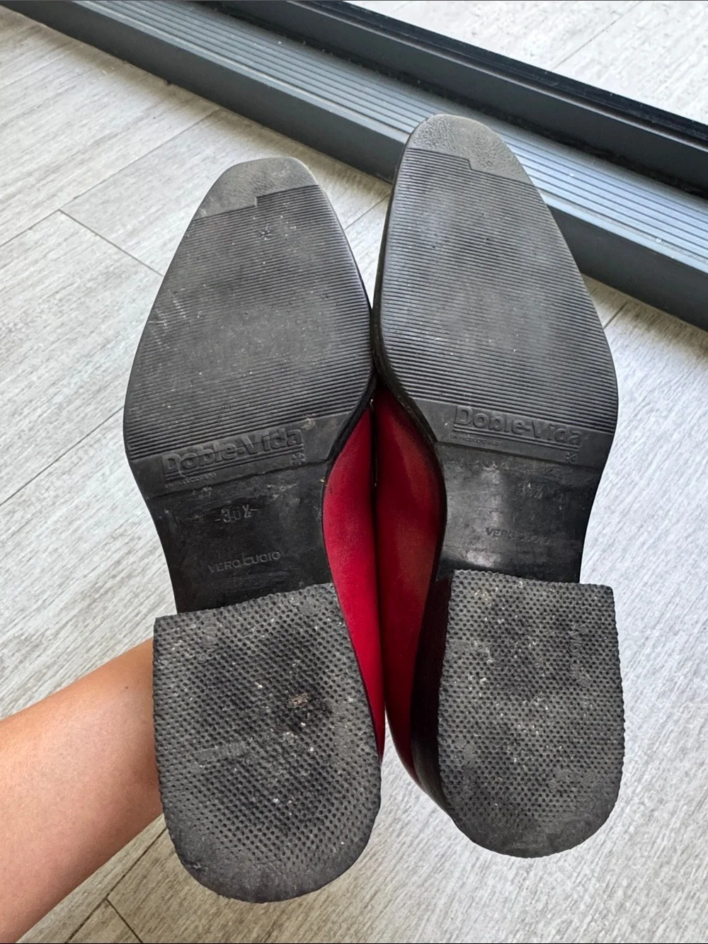 Miu Miu Vintage Red Leather Penny Loafers size 36.5